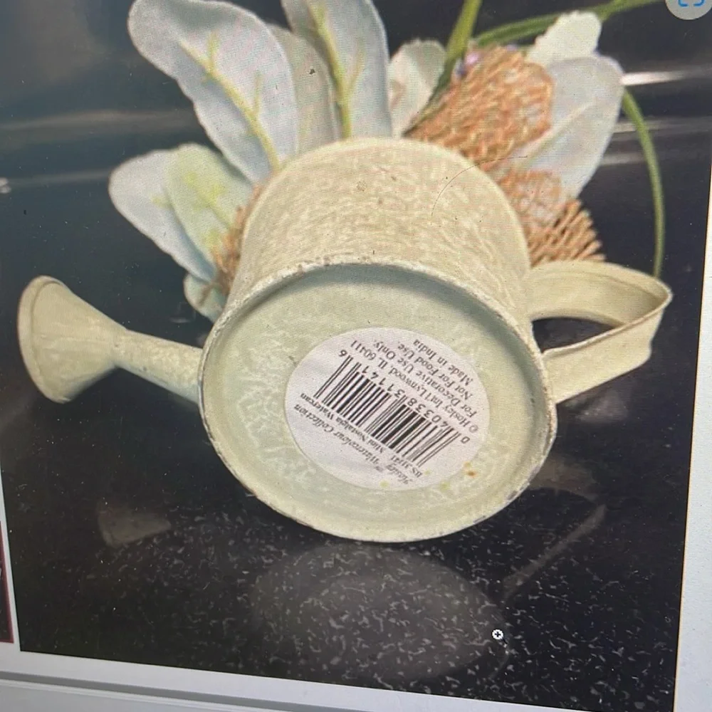 MINI Metal Pitcher/watercan Violet floral